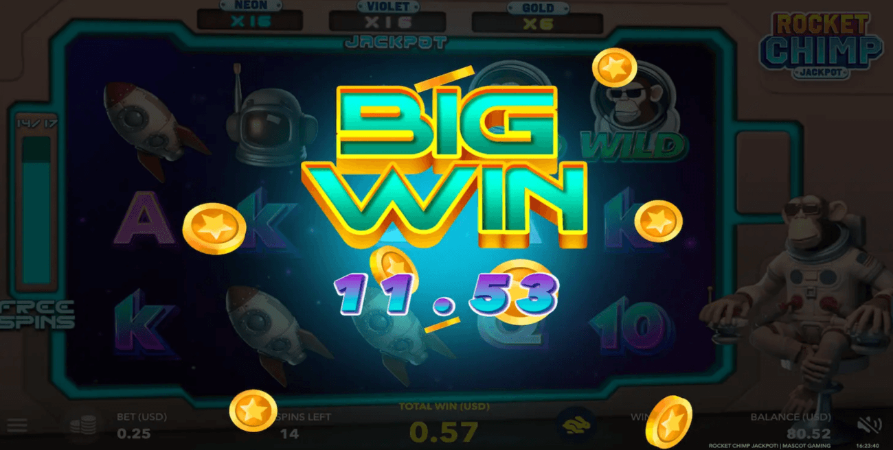 Big Win illustrated for How to Play Chimp Jackpot